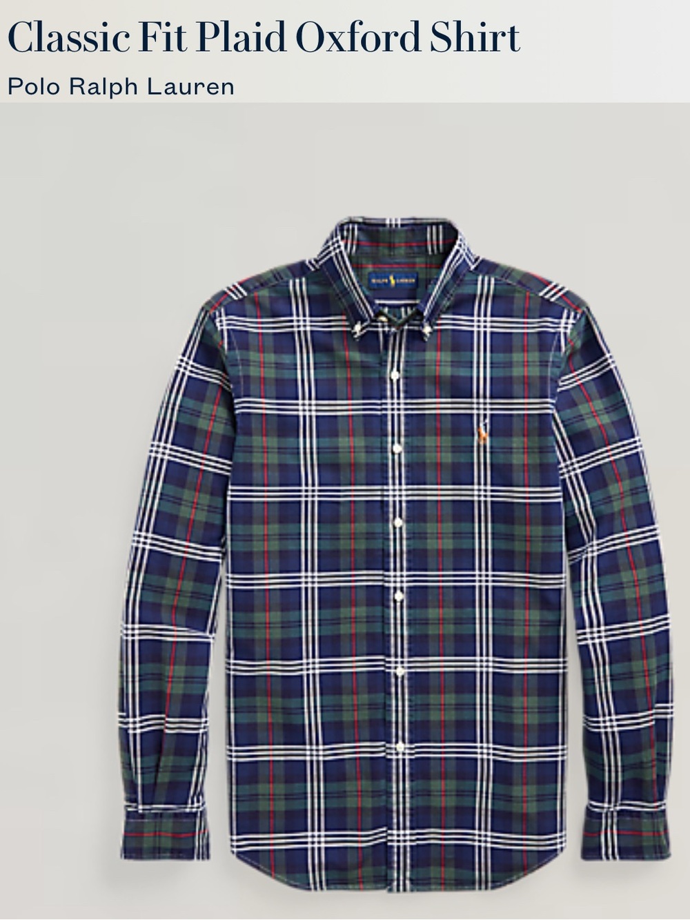 EUC! Polo Ralph Lauren Oxford Button Shirt Tartan Plaid Multicolor Sz Medium